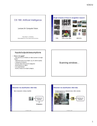 CS 188: Artificial Intelligence  Perceptual and Sensory Augmented Computing  Visual Object