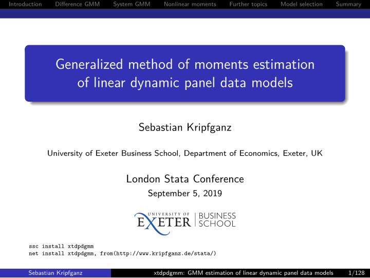 generalized method of moments estimation of linear
