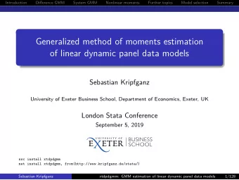 Generalized method of moments estimation  of linear dynamic panel data models  Sebastian Kripfganz