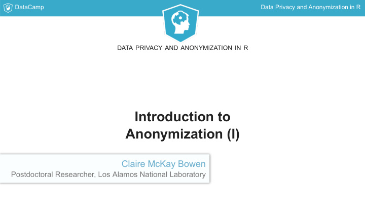 introduction to anonymization i