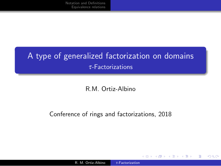 a type of generalized factorization on domains