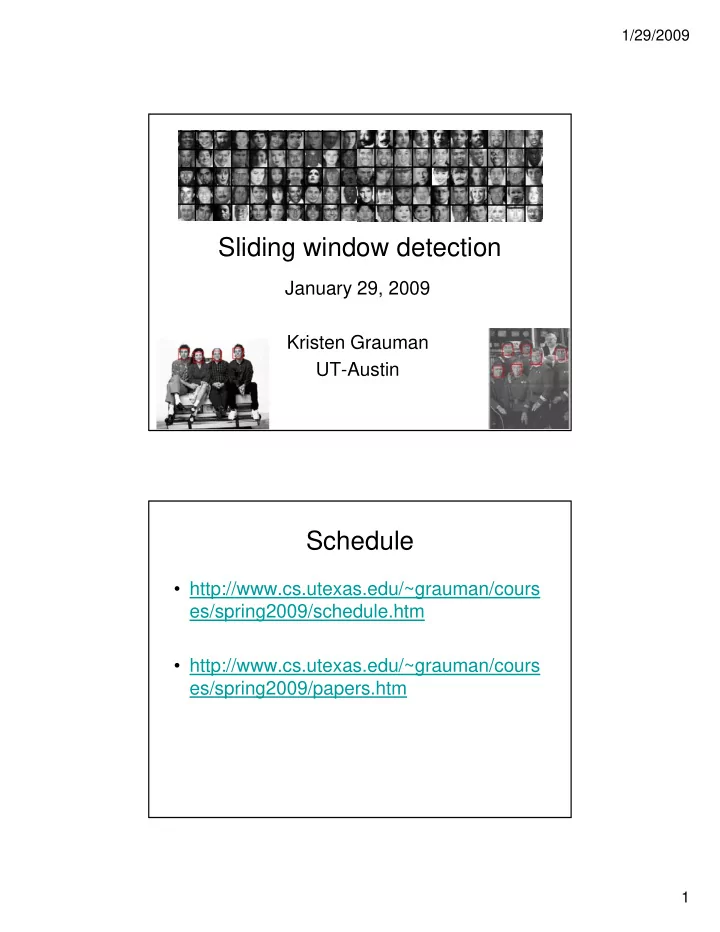 sliding window detection