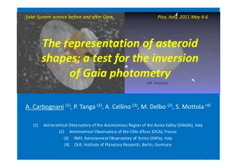 The representation of asteroid  shapes: a test for the inversion  of Gaia photometry A. Carbognani