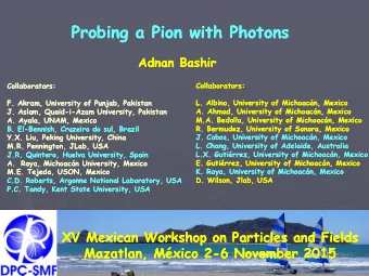 Probing a  Probing a Pion  Pion with Photons  with Photons  Adnan  Adnan Bashir  Bashir