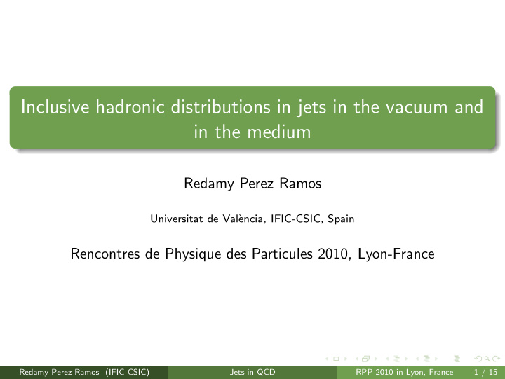 inclusive hadronic distributions in jets in the vacuum