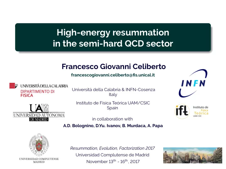 high energy resummation in the semi hard qcd sector