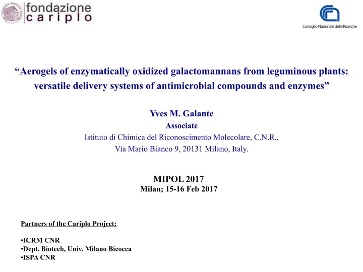 aerogels of enzymatically oxidized galactomannans from