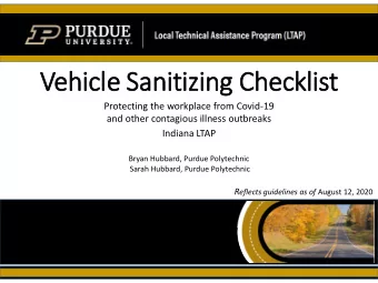 Vehicle Sanitizing Checklist  Protecting the workplace from Covid-19  and other contagious illness