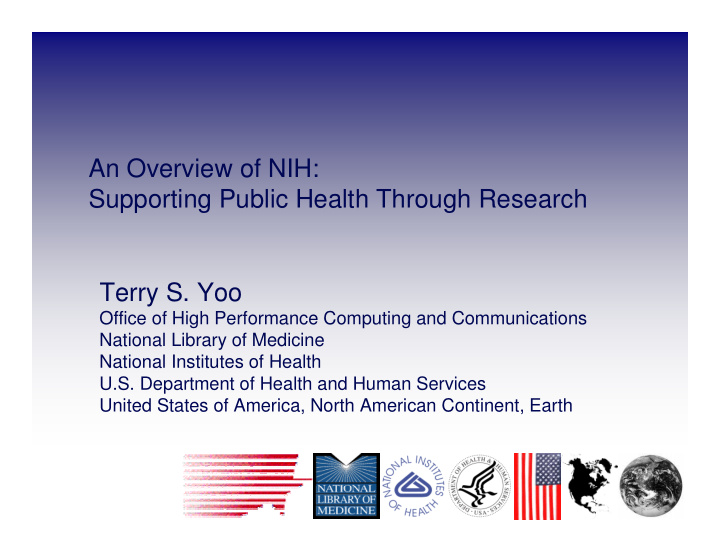 an overview of nih supporting public health through