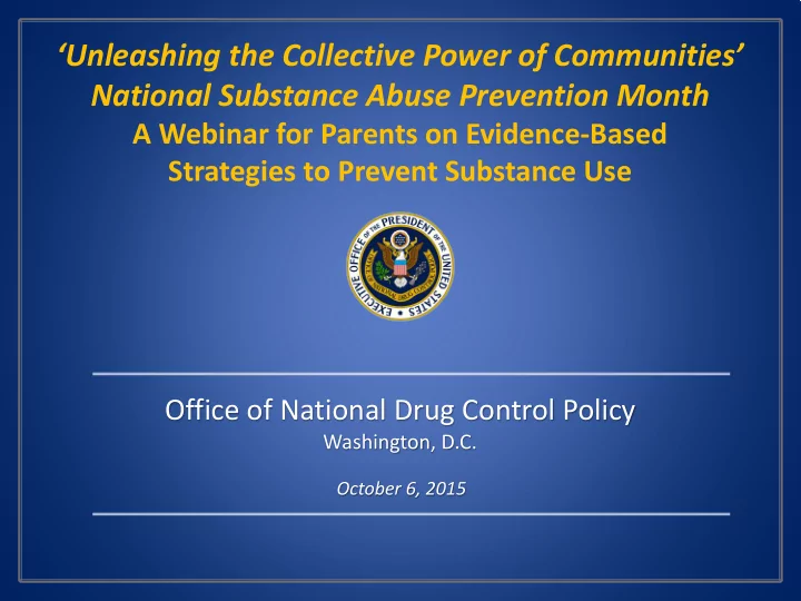 unleashing the collective power of communities national