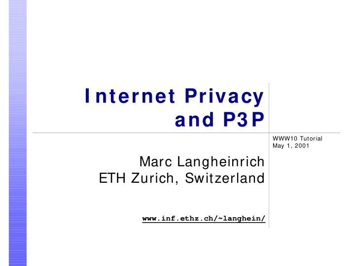 i nternet privacy and p3 p