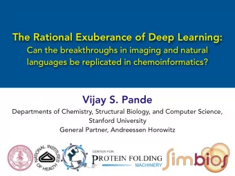 Vijay S. Pande  Departments of Chemistry, Structural Biology, and Computer Science,  Stanford