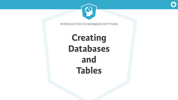 creating databases and tables