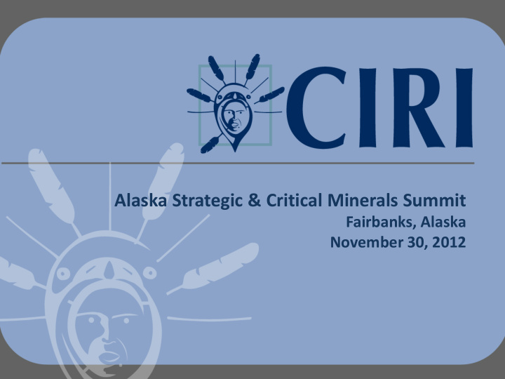 alaska strategic critical minerals summit
