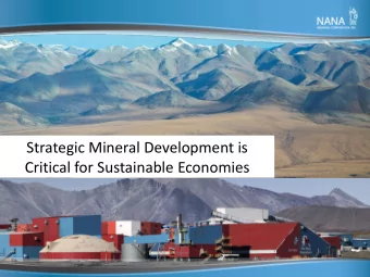 Strategic Mineral Development is  Critical for Sustainable Economies HR 4402  passed 256-160 in