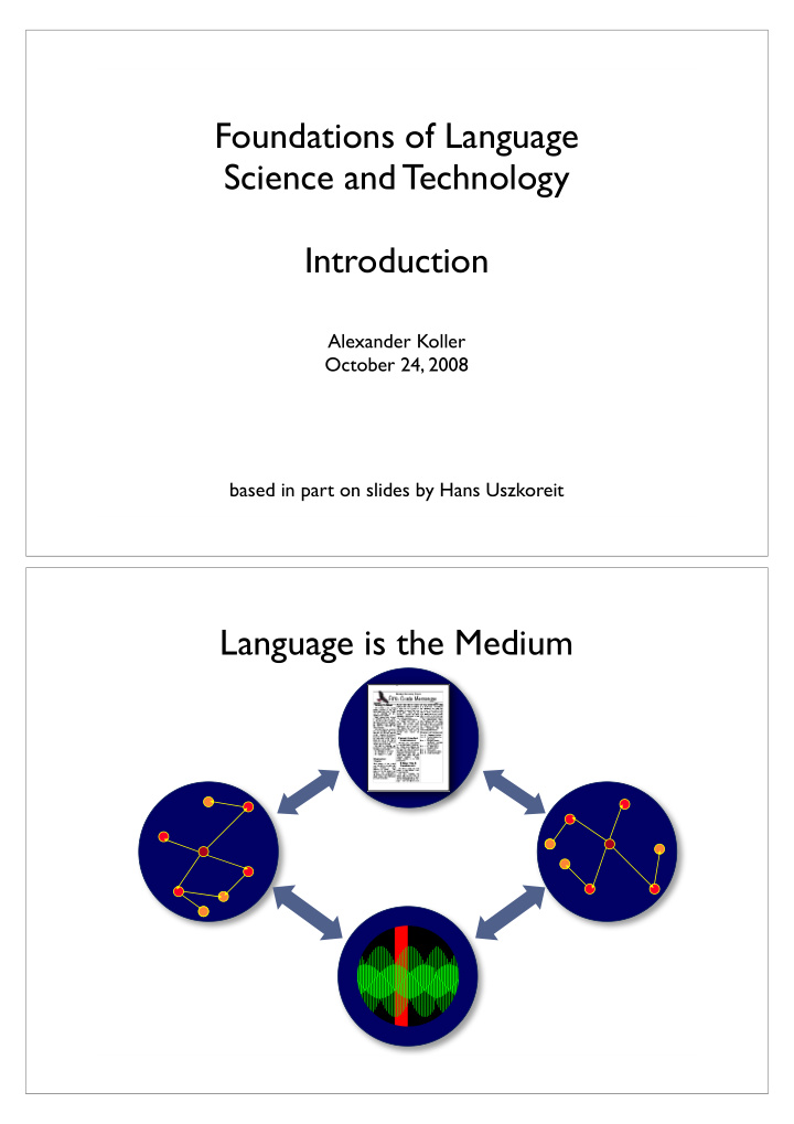 foundations of language science and technology