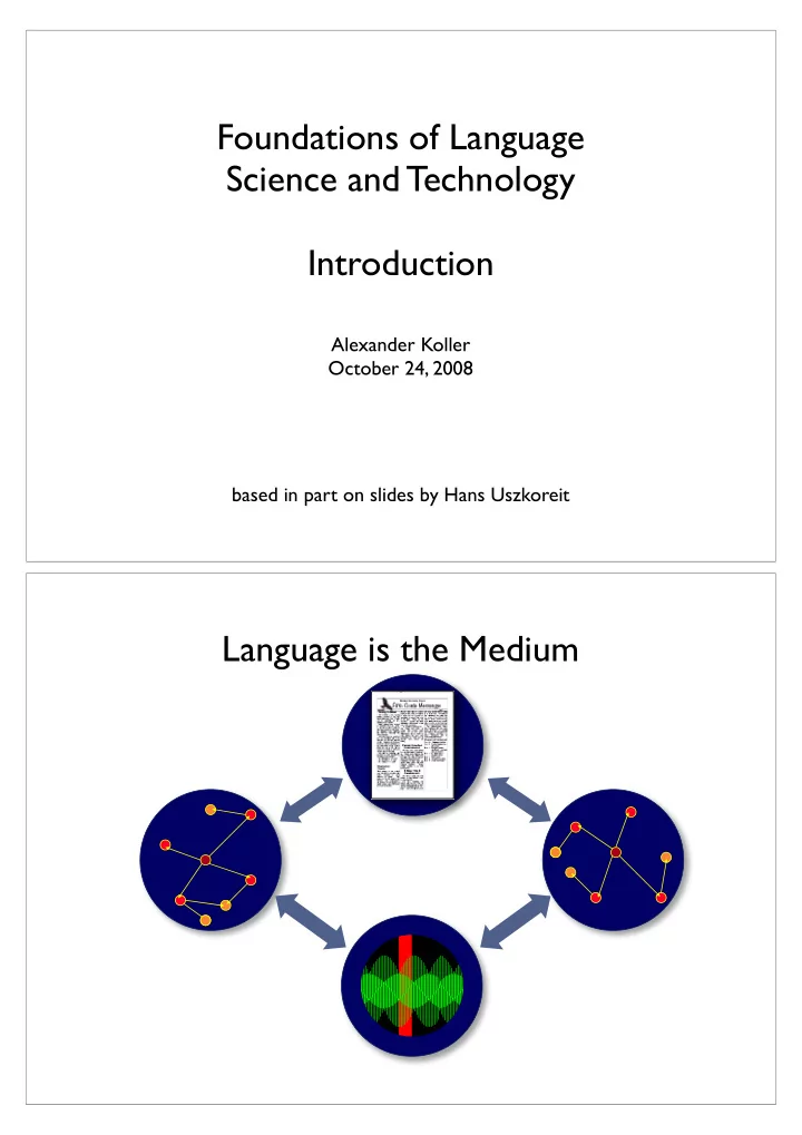 foundations of language science and technology