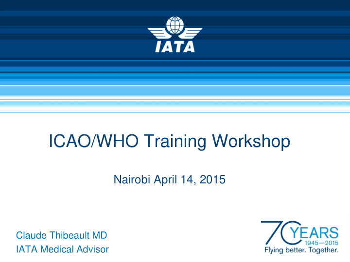 icao who training workshop