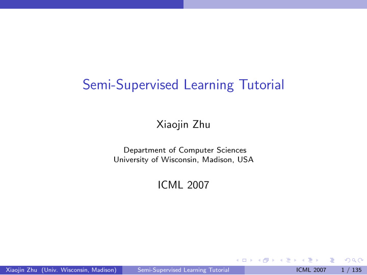 semi supervised learning tutorial