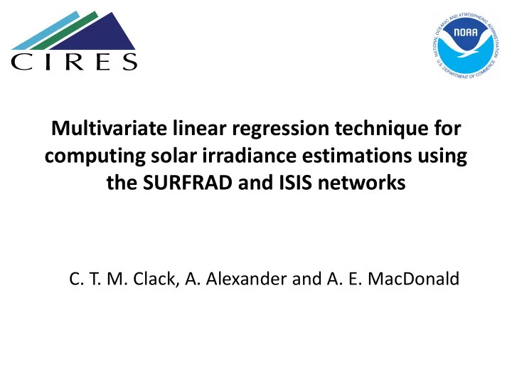 multivariate linear regression technique for computing
