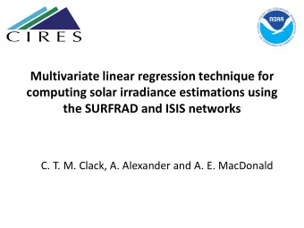 Multivariate linear regression technique for  computing solar irradiance estimations using  the