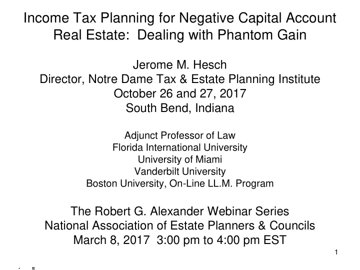 income tax planning for negative capital account real