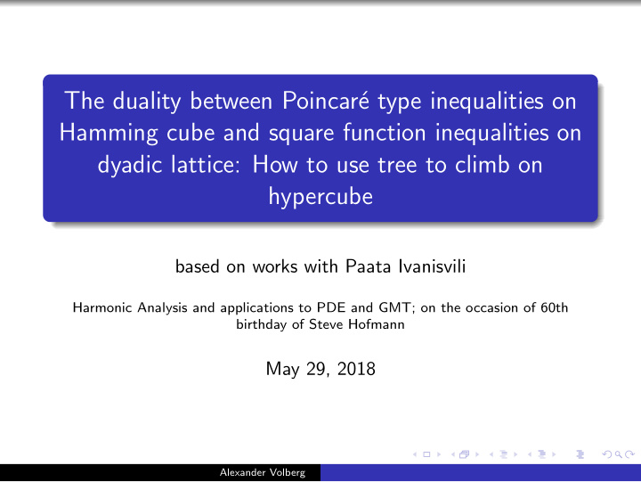 the duality between poincar e type inequalities on