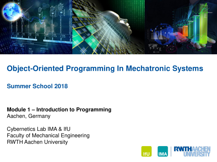 object oriented programming in mechatronic systems