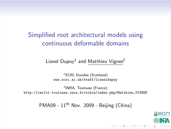 simplified root architectural models using continuous