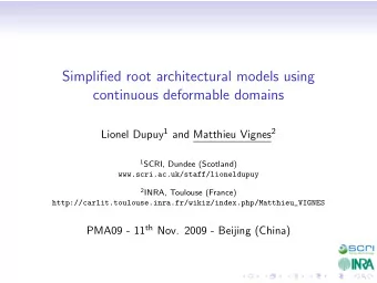 Simplified root architectural models using  continuous deformable domains Lionel Dupuy 1 and