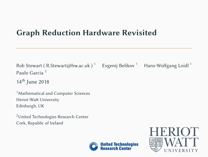 graph reduction hardware revisited