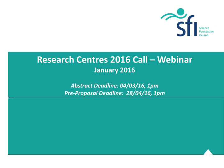 research centres 2016 call webinar