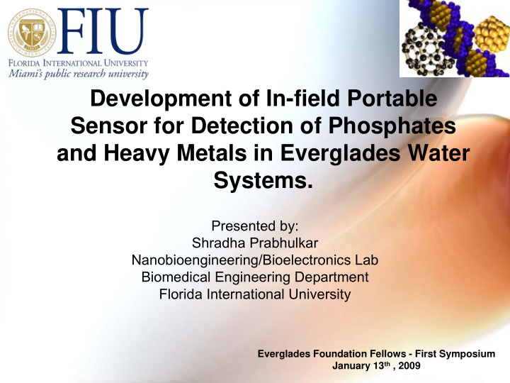 development of in field portable sensor for detection of