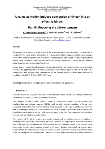 Alkaline activation-induced conversion of fly ash into an effective binder Part III. Reducing the