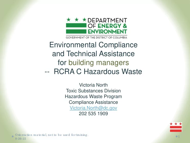 environmental compliance and technical assistance for