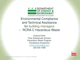 Environmental Compliance  and Technical Assistance  for building managers  --  RCRA C Hazardous