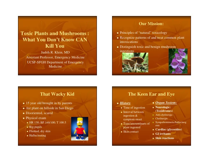 toxic plants and mushrooms