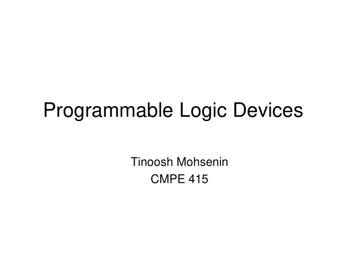 programmable logic devices