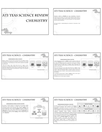 ATI TEAS SCIENCE REVIEW Questions related to chemistry test your knowledge of chemical  properties