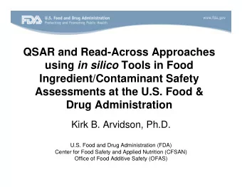 QSAR and Read-Across Approaches using in silico Tools in Food  Ingredient/Contaminant Safety