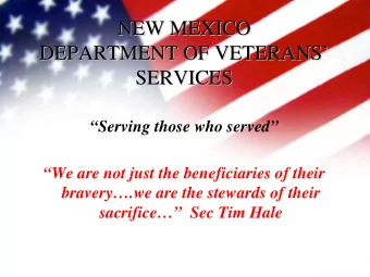 NEW MEXICO  NEW MEXICO  DEPARTMENT OF VETERANS    DEPARTMENT OF VETERANS  SERVICES  SERVICES