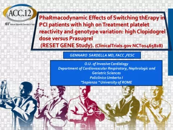 PhaRmacodynamic Effects of Switching thErapy in  PCI patients with high on Treatment platelet