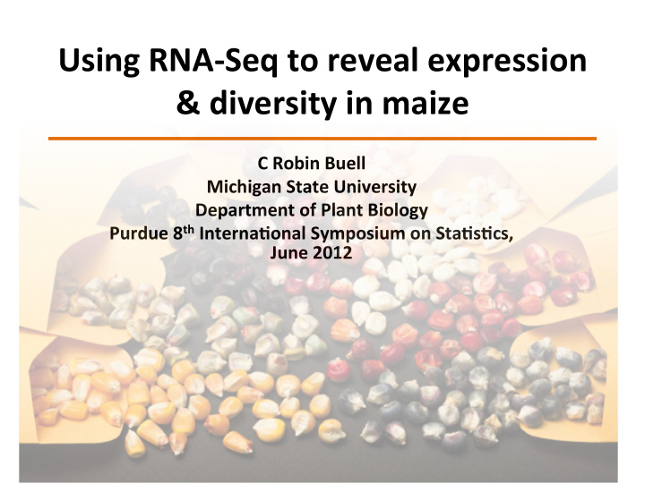 using rna seq to reveal expression diversity in maize