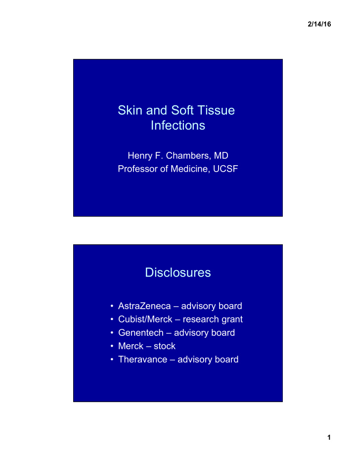 skin and soft tissue infections