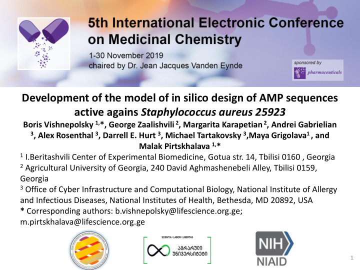 development of the model of in silico design of amp