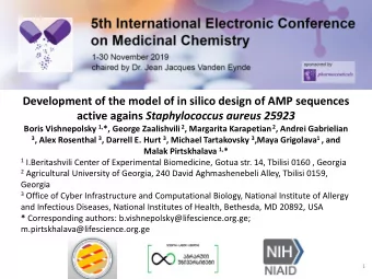Development of the model of in silico design of AMP sequences active agains Staphylococcus aureus