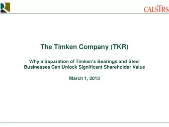Disclaimer The following materials present analysis by Relational Investors LLC (Relational)