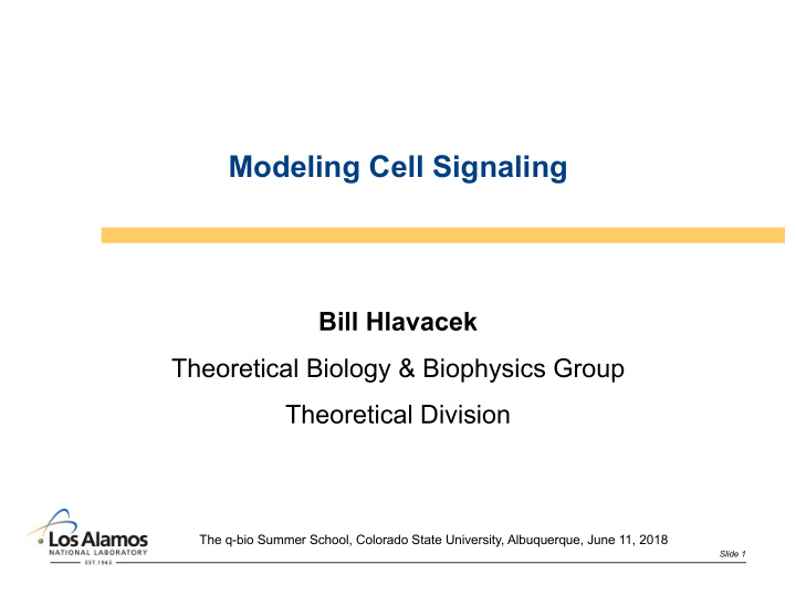 modeling cell signaling