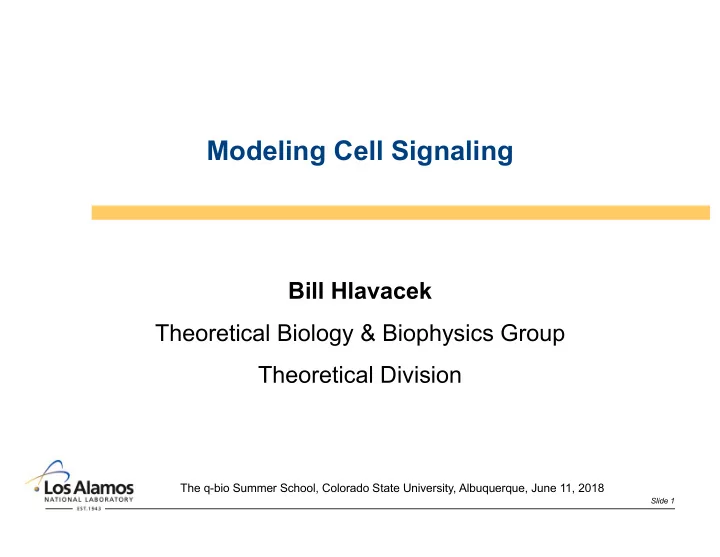 modeling cell signaling