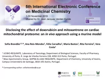 Disclosing the effect of doxorubicin and mitoxantrone on cardiac mitochondrial proteome: an in vivo